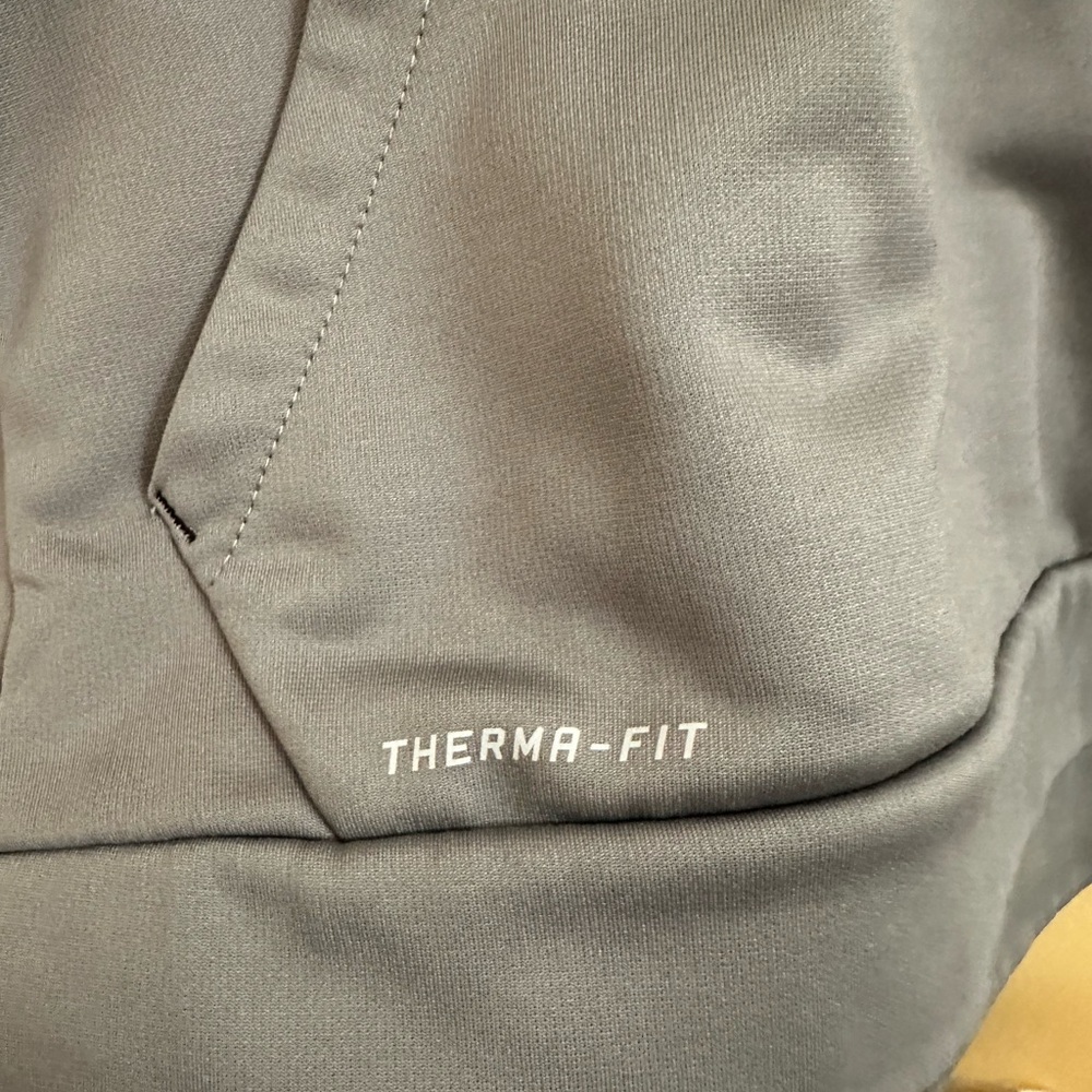 Nike Gray/Black Therma-Fit Hoodie with Neon Yellow Logo - Picture 7 of 7